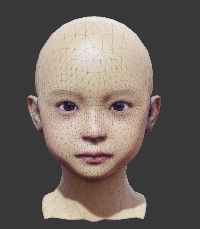 Child Head 3d model Object files free download modeling