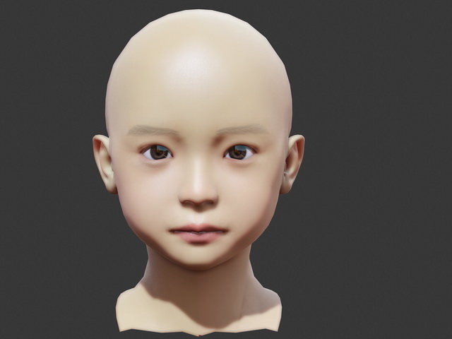 Child Head 3d rendering