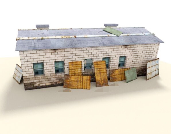 Old Workshop Building 3d rendering