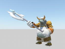 Minotaur Cartoon Character Rig 3d preview