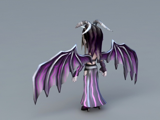 Female Demon with Wings 3d rendering