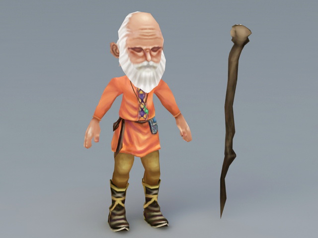 Old Grandfather 3d rendering
