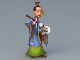 Ancient Chinese Man Cartoon Rig 3d preview