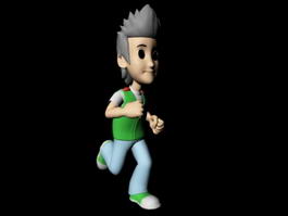 Cartoon Man Running 3d model preview