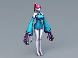 Cyborg Girl 3d model preview