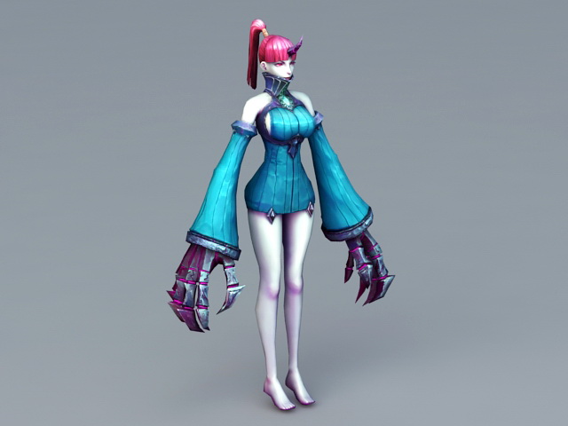 Cyborg Girl 3d rendering