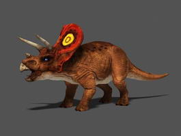 Triceratops Dinosaur Rig 3d model preview