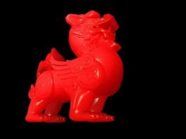 Jade Qilin Carving 3d preview