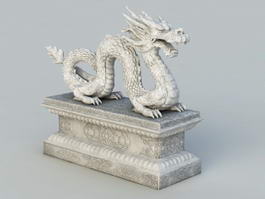 Ancient Chinese Dragon Statue 3d model preview