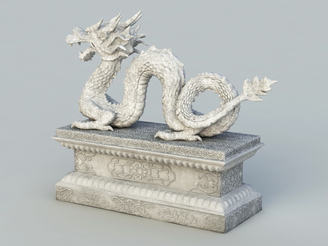 Ancient Chinese Dragon Statue 3d rendering