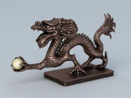 Ancient Chinese Dragon Sculpture 3d preview