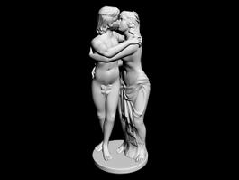 Kiss Lover Statue 3d model preview