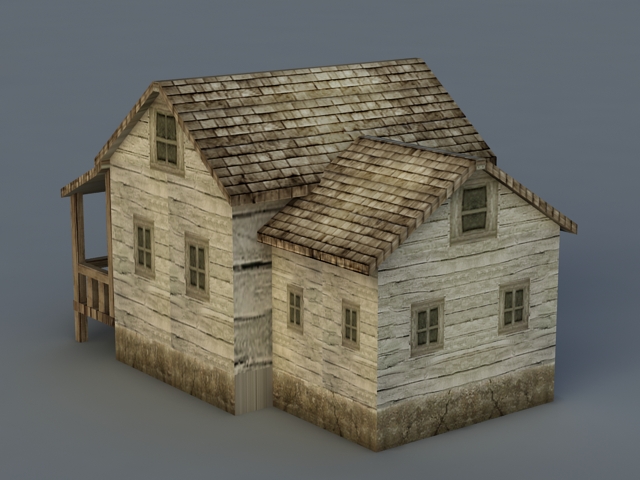 Old Wood House 3d rendering
