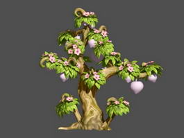 Peach Tree Cartoon 3d preview