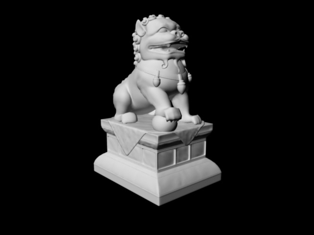 Chinese Temple Lion 3d rendering