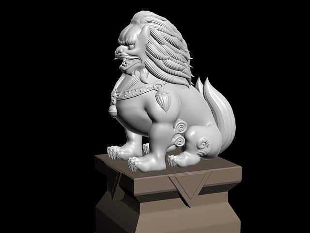 Lion Sculpture Statue 3d rendering