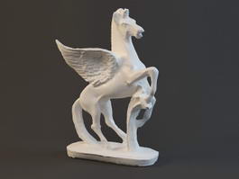 White Horse Statue Pegasus 3d model preview