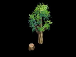 Cartoon Cypress Tree 3d model preview