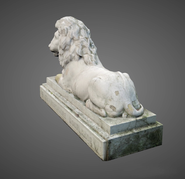 Stone Lion Garden Statue 3d rendering