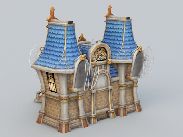 Medieval Manor House Cartoon 3d rendering