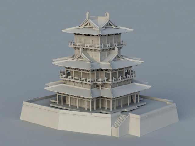 Traditional Chinese Building 3d rendering