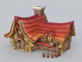 Medieval Bakery House 3d model preview