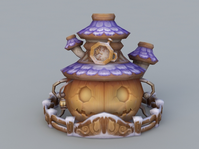 Cartoon Pumpkin House 3d rendering