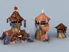 Orc Buildings 3d model preview