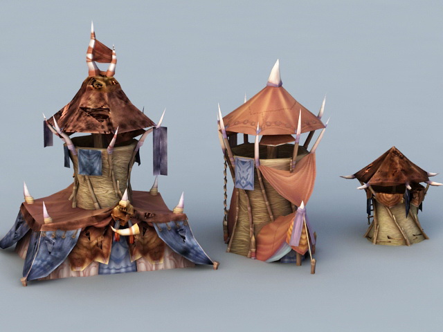 Orc Buildings 3d rendering