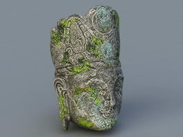 Ancient Buddha Head 3d model preview