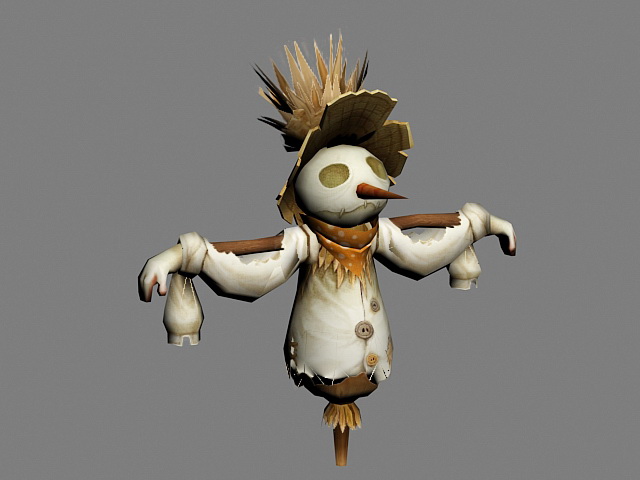 Cute Scarecrow 3d rendering