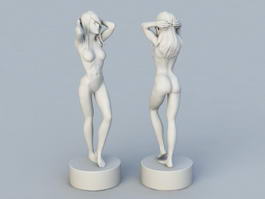 Beautiful Woman Statue 3d model preview