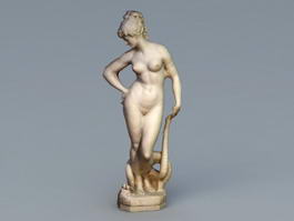 Ancient Greek Woman Statue 3d model preview