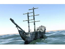 Black Pearl Pirate Ship 3d preview