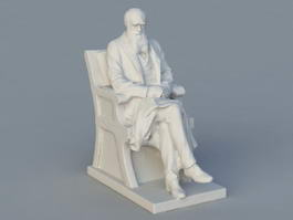 Darwin Statue 3d model preview