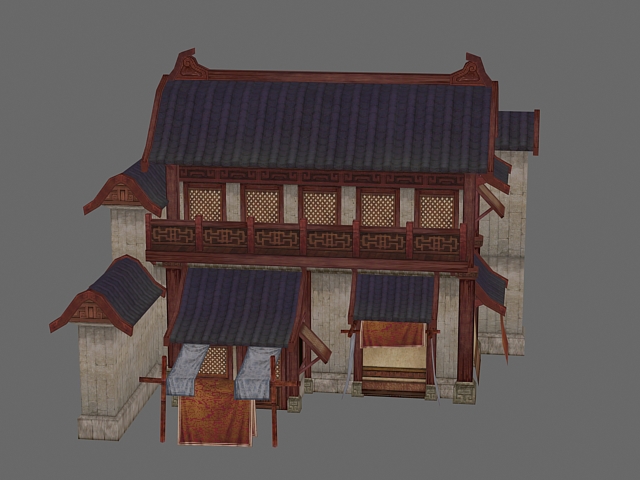 Ancient Chinese Shop 3d rendering