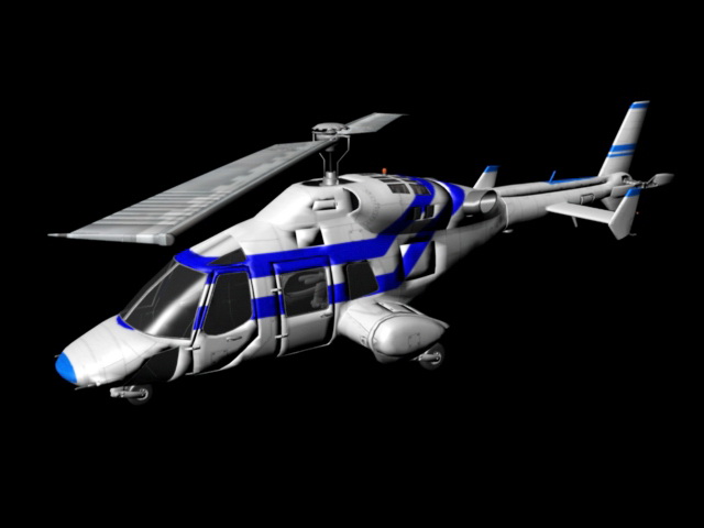 Bell 222 Helicopter 3d rendering