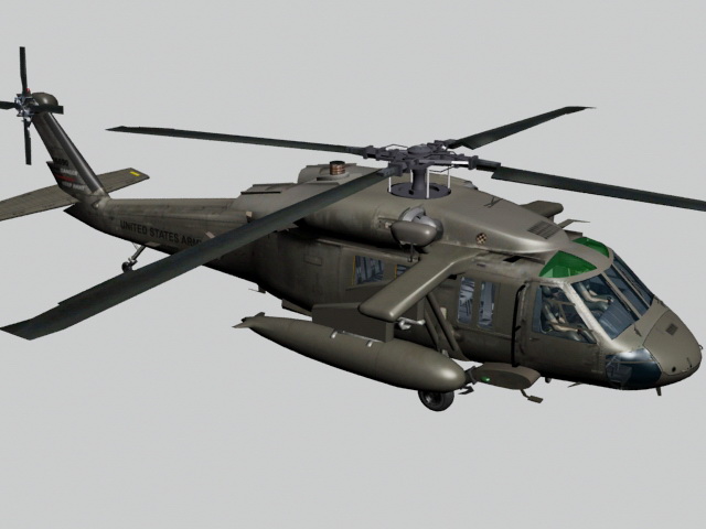 UH-60 Black Hawk Helicopter 3d rendering