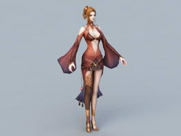 Beautiful Elf Woman Rig 3d model preview