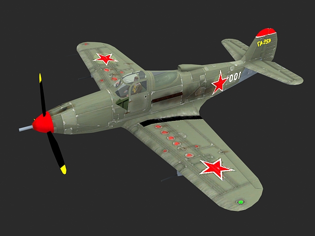 P-39 Airacobra Fighter Aircraft 3d rendering
