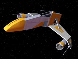 Star Wars E-Wing Fighter 3d preview