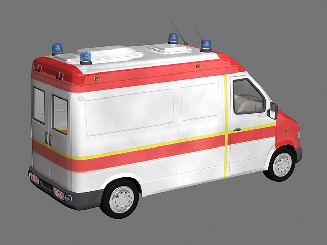 Small Ambulance 3d rendering