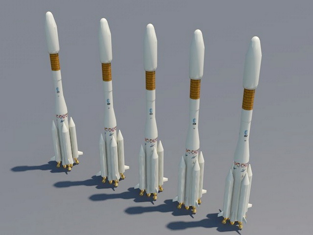 Ariane 4 Expendable Launch System 3d rendering