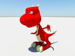 Cute Baby Red Dragon 3d model preview