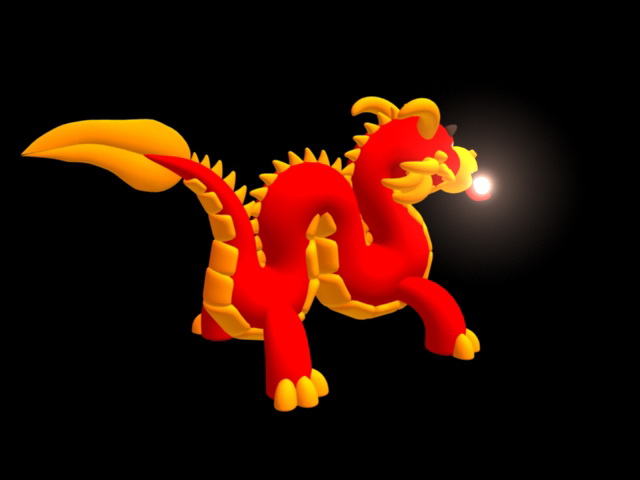 Cute Cartoon Chinese Dragon 3d rendering
