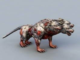 Three-Headed Wolf 3d model preview