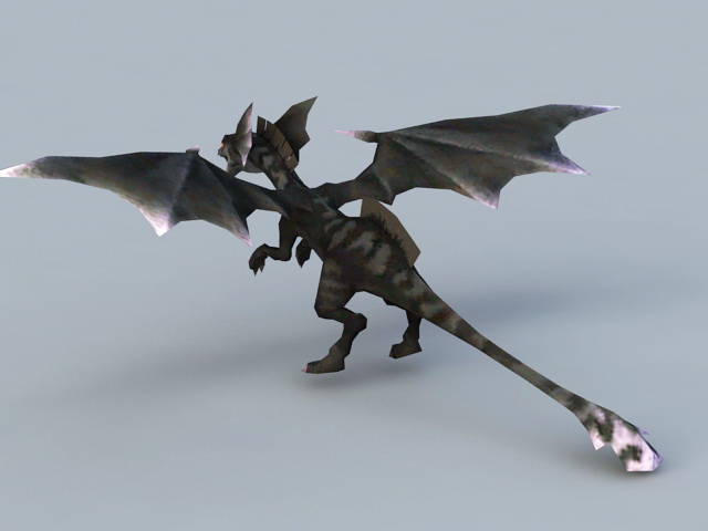 Black Tiny Dragon 3d rendering