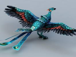 Blue Peacock Phoenix 3d preview