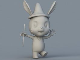 Cartoon Rabbit Magician 3d model preview