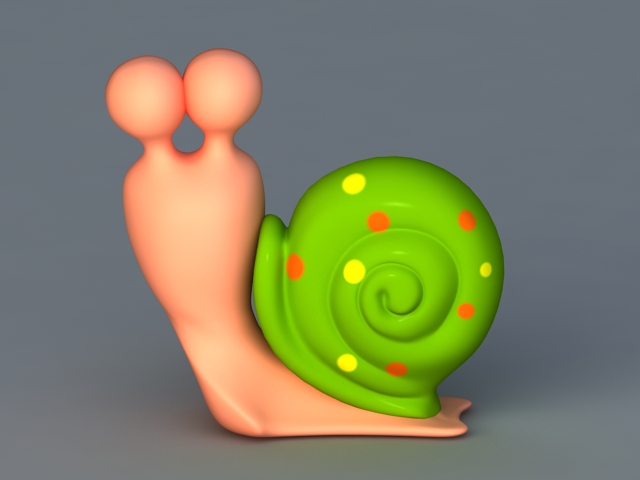 Cartoon Snail Character 3d rendering